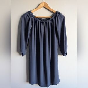 Wilfred | Aritzia Duree Off-Shoulder Long Sleeve Dress, Blue Size XS